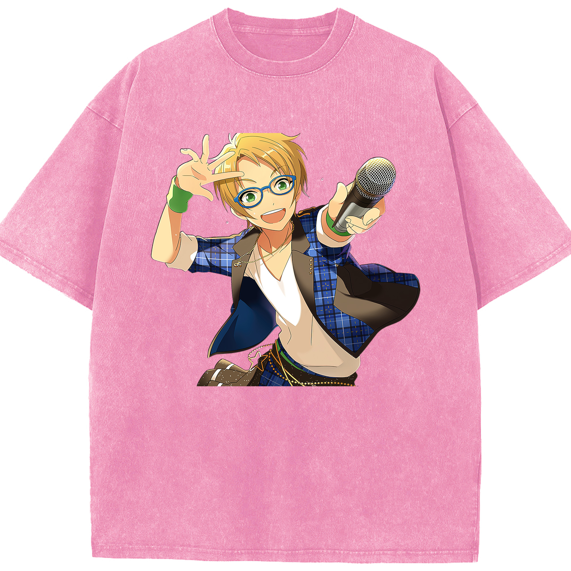 （画像用） あんさんぶるスターズ! Ensemble Stars 綿100% ヴィンテージ風 半袖Tシャツ（フロントプリント）